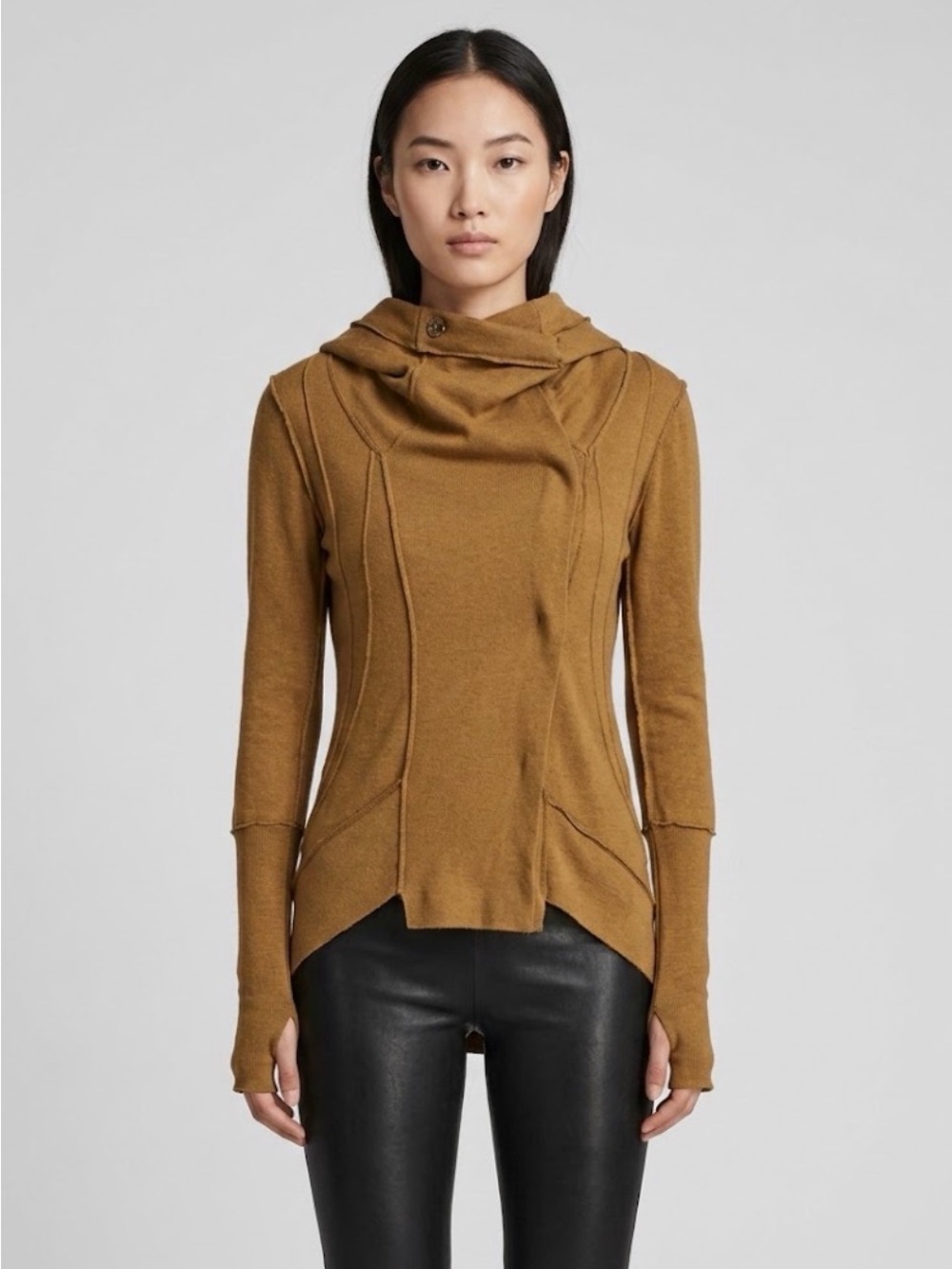 Chelsea & Violet Brown Cowl Neck Cashmere Blend Sweater Medium Fall Layering